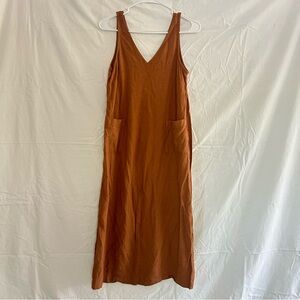 Elegant Brown Sleeveless Dress
